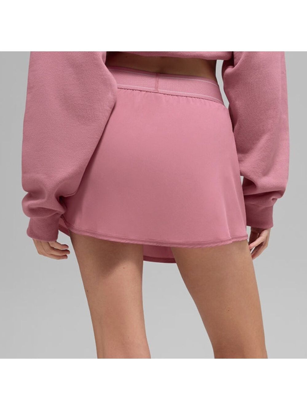 ALO Yoga Wild Rose Pink Match Point Tennis Skirt with Built-In Shorts - Picture 6 of 11